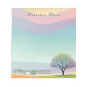 ミニマルパーソナライズされたリストパステルランドスケープメモ帳 ノートパッド (正面)