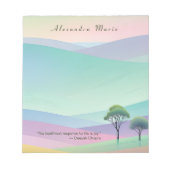 ミニマルパーソナライズされたリストパステルランドスケープメモ帳 ノートパッド (正面)