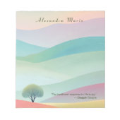 ミニマルパーソナライズされたリストパステルランドスケープメモ帳 ノートパッド (正面)