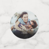 ミニマルパーソナライズされたリストフォトスクリプト名の日付 コンフェッティ (スモール正面)