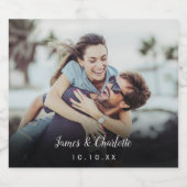 ミニマルパーソナライズされたリストフォトスクリプト名の日付 ビールラベル (シングルラベル)