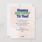 ミニマルパーソナライズされたリストフォトワイン誕生日カード シーズンカード (裏面)