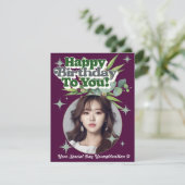 ミニマルパーソナライズされたリストフォトワイン誕生日カード シーズンカード (スタンド正面)