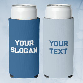 ミニマルパーソナライズされたリストブルーカラー スリム缶クーラー