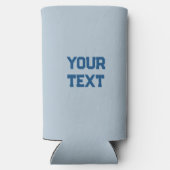 ミニマルパーソナライズされたリストブルーカラー スリム缶クーラー (裏面)