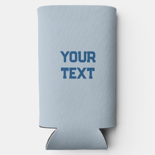 ミニマルパーソナライズされたリストブルーカラー スリム缶クーラー (裏面)