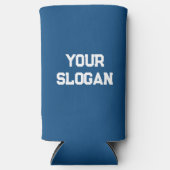 ミニマルパーソナライズされたリストブルーカラー スリム缶クーラー (正面)