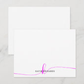 ミニマルパーソナライズされたリストマゼンタピンクノートカード ノートカード (正面/裏面)