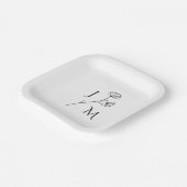 ミニマルパーソナライズされたリストモノグラム紙プレート ペーパープレート (傾斜あり)