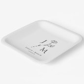 ミニマルパーソナライズされたリストモノグラム紙プレート ペーパープレート (傾斜あり)