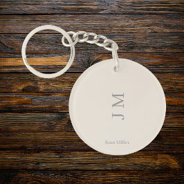 ミニマルパーソナライズされたリスト名とイニシャル キーホルダー