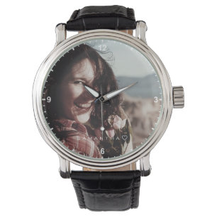 ミニマルパーソナライズされたリスト名写真テンプレート 腕時計