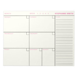 ミニマルパーソナライズされたリスト週間プランナーアジェンダ注 ノートパッド