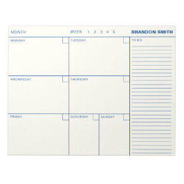 ミニマルパーソナライズされたリスト週間プランナーアジェンダ注 ノートパッド