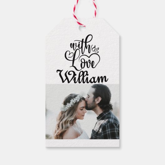 ミニマルパーソナライズされた主義の写真展 ギフトタグ (裏面)