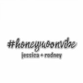 ミニマルパーソナライズされた主義Honemoonハッシュタグシール シール (正面)