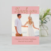 ミニマルパーソナライズされた結婚のサンキューカード 箔シーズンカード (立ち正面)