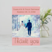 ミニマルパーソナライズされた結婚箔サンキューカード 箔シーズンカード (立ち正面)