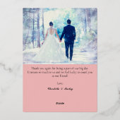 ミニマルパーソナライズされた結婚箔サンキューカード 箔シーズンカード (裏面)