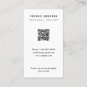 ミニマルパーソナルトレーナーフィットネスアスリート写真 名刺 (裏面)