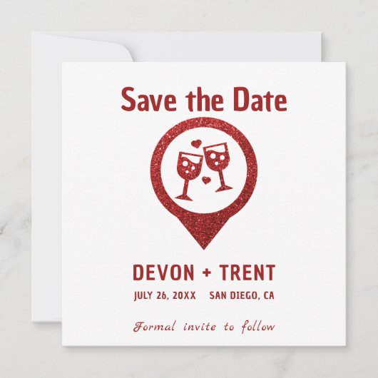 ミニマルパーティーの場所アイコン日付の保存 セーブザデート (正面)