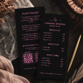 ミニマルビューティーピンクブラックラッシュ技術料金表QR メニュー