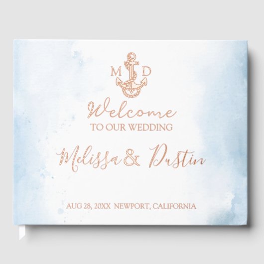 ミニマルビーチいかりコースト航海の結婚ホイル ゲストブック (正面)