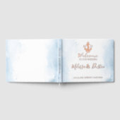 ミニマルビーチいかりコースト航海の結婚ホイル ゲストブック (全面)