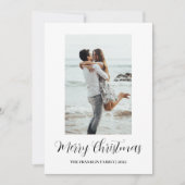 ミニマルビーチカップル婚約クリスマスカード シーズンカード (正面)