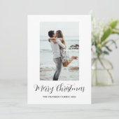 ミニマルビーチカップル婚約クリスマスカード シーズンカード (スタンド正面)