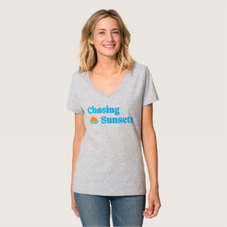 ミニマルビーチサンセットグラフィックTシャツ Tシャツ