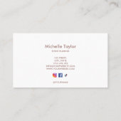 ミニマルビーチ水カラーソーシャルメディア 名刺 (裏面)