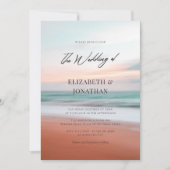 ミニマルビーチ結婚式招待状（写真あり） 招待状 (正面)
