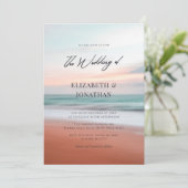 ミニマルビーチ結婚式招待状（写真あり） 招待状 (スタンド正面)