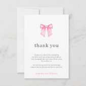 ミニマルピエレガントックボウ赤ちゃんシャワーカード サンキューカード (正面)