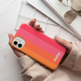 ミニマルピッモダンク・オレンストライプジのパーソナライズされた iPhone 11 ケース