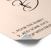 ミニマルピンクのウェディングシャワー モモサバー看板 ポスター (角)