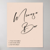 ミニマルピンクのウェディングシャワー モモサバー看板 ポスター (正面)