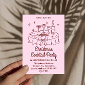 ミニマルピンクのクリスマスパーティー招待状 招待状