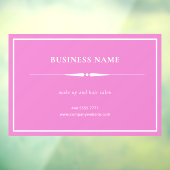 ミニマルピンクの小さなビジネス名ヘアサロン ウィンドウサイン (シート3)