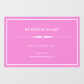 ミニマルピンクの小さなビジネス名ヘアサロン ウィンドウサイン (シート)