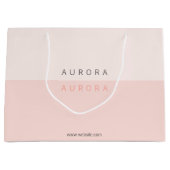 ミニマルピンクツートン名刺 ラージペーパーバッグ (正面)