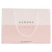 ミニマルピンクツートン名刺 ラージペーパーバッグ (裏面)