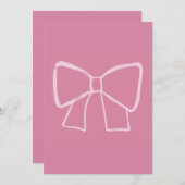 ミニマルピンクリボン 招待状 (正面/裏面)