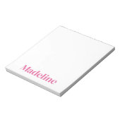 ミニマルピンク名前カスタマイズ商品 ノートパッド (回転)