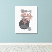 ミニマルピンク/グレーキャンバスウォールアートデコール キャンバスプリント (インサイチュ (ウッドフロア))