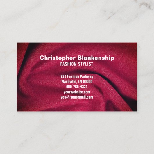 ミニマルファッションデザイナーブルゴーニュ生地 名刺 (正面)