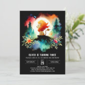 ミニマルファンタジーライオン誕生日 招待状 (スタンド正面)