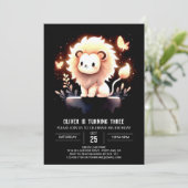 ミニマルファンタジーライオン誕生日 招待状 (スタンド正面)