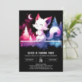 ミニマルファンタジー猫誕生日 招待状 (スタンド正面)